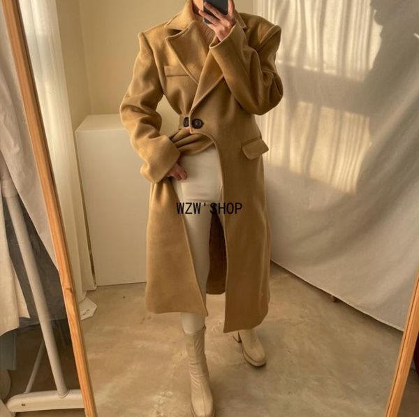 women's wool & blends women's woolen windbreaker korean overcoat jacket coats long chic irregular one buckle fashion retro cardigan, Black
women's wool & blends women's woolen windbreaker korean overcoat jacket coats long chic irregular one buckle fashion retro cardigan, Black