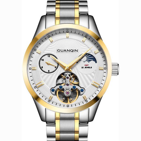 wristwatches guanqin automatic watch men moon phase mechanical watches waterproof hollow clock wristwatch reloj hombre, Slivery;brown
wristwatches guanqin automatic watch men moon phase mechanical watches waterproof hollow clock wristwatch reloj hombre, Slivery;brown