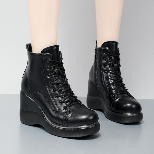 boots fashion platform women female wedges mid-calf leather botas mujer round toe british style modern altas shoes 32-43, Black
boots fashion platform women female wedges mid-calf leather botas mujer round toe british style modern altas shoes 32-43, Black