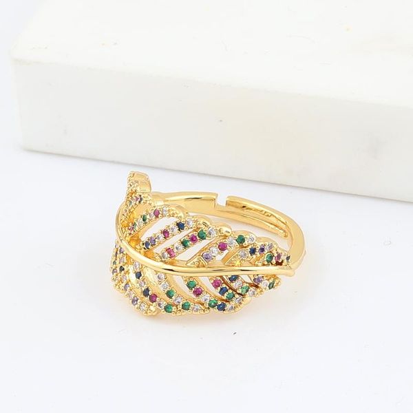 cluster rings luxury copper color zircon gold leaves shape opening for woman fashion design finger jewelry wedding party gift, Golden;silver
cluster rings luxury copper color zircon gold leaves shape opening for woman fashion design finger jewelry wedding party gift, Golden;silver