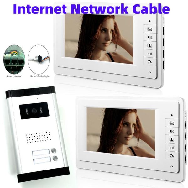 home 7 inch lcd video door phone doorbell access control two-way audio visual intercom system support 100 meter network cable phones
home 7 inch lcd video door phone doorbell access control two-way audio visual intercom system support 100 meter network cable phones
