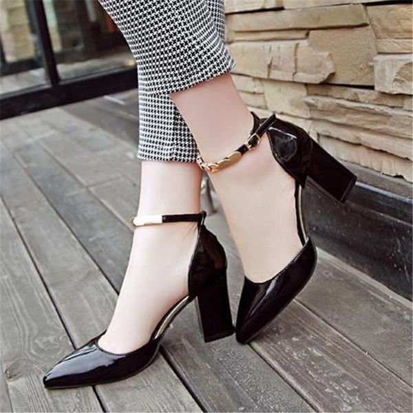 fashion black high-heeled sandals female thick heel single shoes pointed toe button 7.5cm women's shallow mouth dress
fashion black high-heeled sandals female thick heel single shoes pointed toe button 7.5cm women's shallow mouth dress
