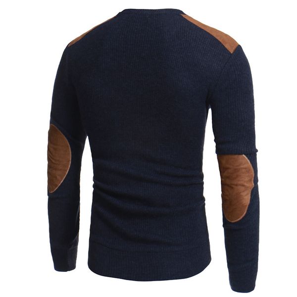 men winter warm knitted pullover round neck long sleeve slim suede patch men's casual sweater autumn, White;black
men winter warm knitted pullover round neck long sleeve slim suede patch men's casual sweater autumn, White;black