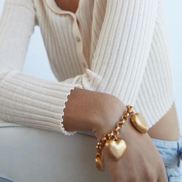 wholesale jujia trendy gold color metal link chain bracelet bangle fashion love heart women party charm bracelets, Golden;silver
wholesale jujia trendy gold color metal link chain bracelet bangle fashion love heart women party charm bracelets, Golden;silver