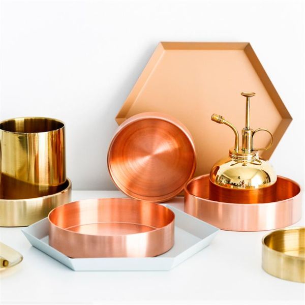 kitchen storage & organization nordic copper round tray desk metal organizer rose gold jewelry small items dishes home decor
kitchen storage & organization nordic copper round tray desk metal organizer rose gold jewelry small items dishes home decor