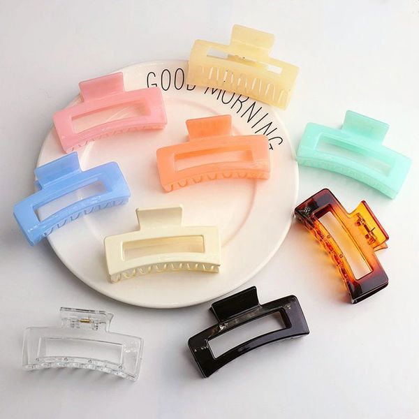 candy color rectangle hollow claw hairpin headdress female acrylic geometric solid color large hairpin hair accessories, Golden;silver
candy color rectangle hollow claw hairpin headdress female acrylic geometric solid color large hairpin hair accessories, Golden;silver