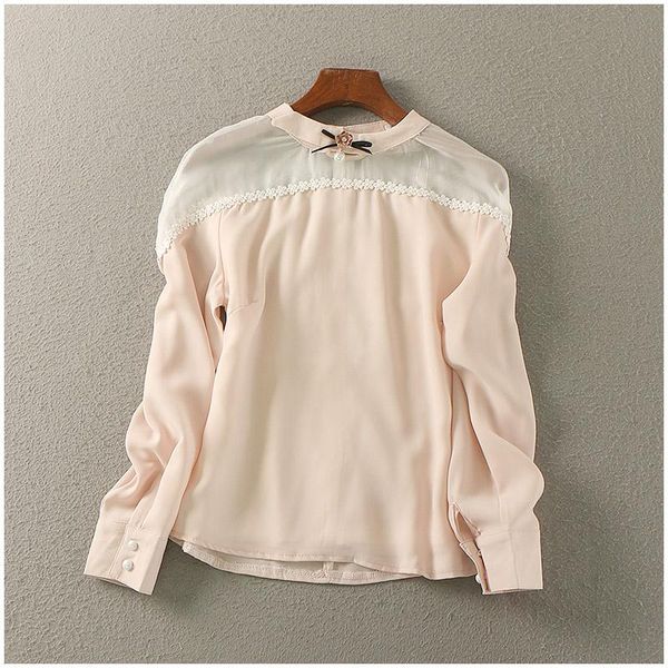 women's blouses & shirts p146 floral beading blouse women round neck mesh patchwork chiffon shirt loose blusas mujer, White
women's blouses & shirts p146 floral beading blouse women round neck mesh patchwork chiffon shirt loose blusas mujer, White