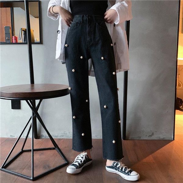 women's jeans alien kitty casual plus retro denim pearls slender high waist stylish straight loose women full-length fashion pants, Blue
women's jeans alien kitty casual plus retro denim pearls slender high waist stylish straight loose women full-length fashion pants, Blue