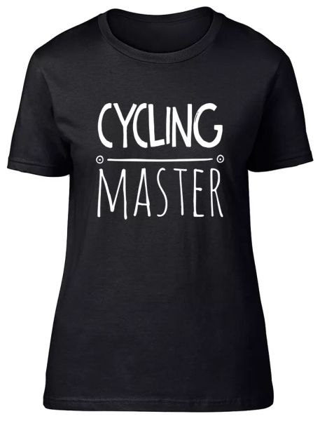 cycling master fitted womens ladies t shirt, White;black 
cycling master fitted womens ladies t shirt, White;black