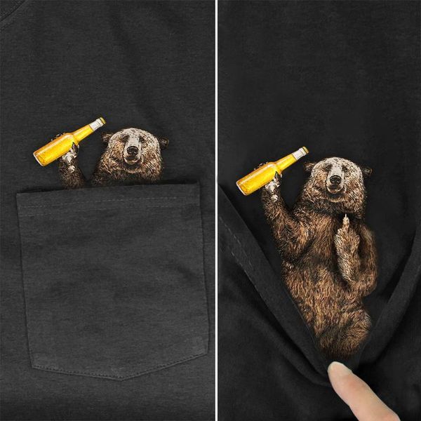men's t-shirts cotton t-shirt fashion brand summer pocket camping bear drink wine printed men women shirts hip hop tees, White;black
men's t-shirts cotton t-shirt fashion brand summer pocket camping bear drink wine printed men women shirts hip hop tees, White;black