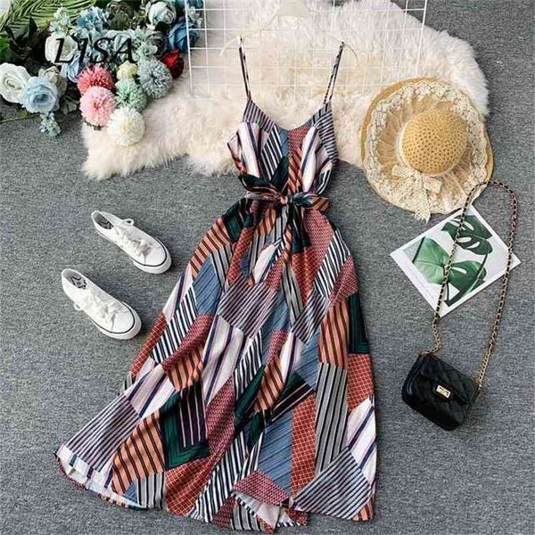 women retro print chiffon dress summer spaghetti strap v-neck beach dresses lady boho with belt long robe vestido 210701, Black;gray
women retro print chiffon dress summer spaghetti strap v-neck beach dresses lady boho with belt long robe vestido 210701, Black;gray