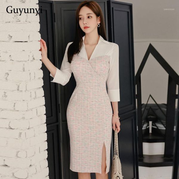 tight office lady dress 2021 spring simple white v-neck 3/4 sleeve stitching multi-color high waist elegant party women casual dresses, Black;gray
tight office lady dress 2021 spring simple white v-neck 3/4 sleeve stitching multi-color high waist elegant party women casual dresses, Black;gray