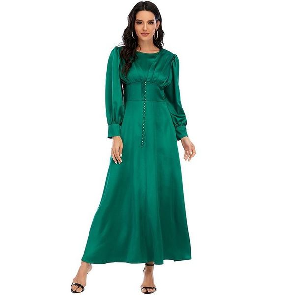 ethnic clothing women long dress soft waist beaded elegant satin solid color casual fashion abaya muslim ruffles full sleeve, Red
ethnic clothing women long dress soft waist beaded elegant satin solid color casual fashion abaya muslim ruffles full sleeve, Red