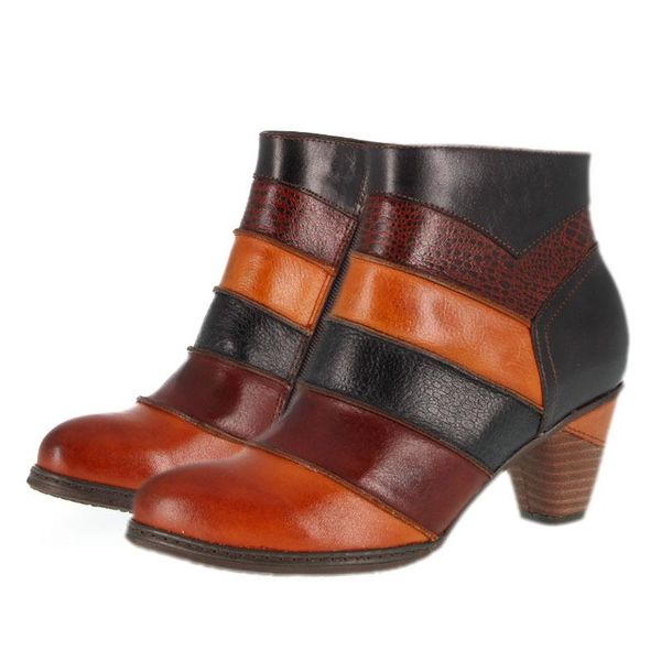 boots retro women botas genuine leather simple zip 3-5cm thick high heel ankle shoes comfortable for 2021, Black
boots retro women botas genuine leather simple zip 3-5cm thick high heel ankle shoes comfortable for 2021, Black