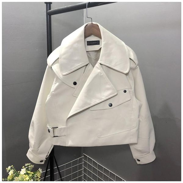 women's leather & faux soft sheepskin pu jacket women loose motorcycle biker coat oversized autumn winter punk outerwear streetwear 6qc, Black
women's leather & faux soft sheepskin pu jacket women loose motorcycle biker coat oversized autumn winter punk outerwear streetwear 6qc, Black