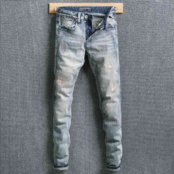 men's jeans italian style fashion retro blue slim fit ripped vintage embroidery patchwork designer hip hop denim pants cob5
men's jeans italian style fashion retro blue slim fit ripped vintage embroidery patchwork designer hip hop denim pants cob5