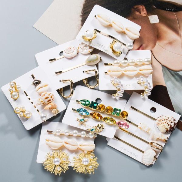 3/4/5pcs/set 2021 marine style metal gold shell conch pearl hairpins hair clips for women hairgrip beach accessories1
3/4/5pcs/set 2021 marine style metal gold shell conch pearl hairpins hair clips for women hairgrip beach accessories1