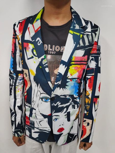 men's suits & blazers 2022 fashion suit party coat casual slim fit blazer buttons 3d floral print painting jacket men, White;black
men's suits & blazers 2022 fashion suit party coat casual slim fit blazer buttons 3d floral print painting jacket men, White;black