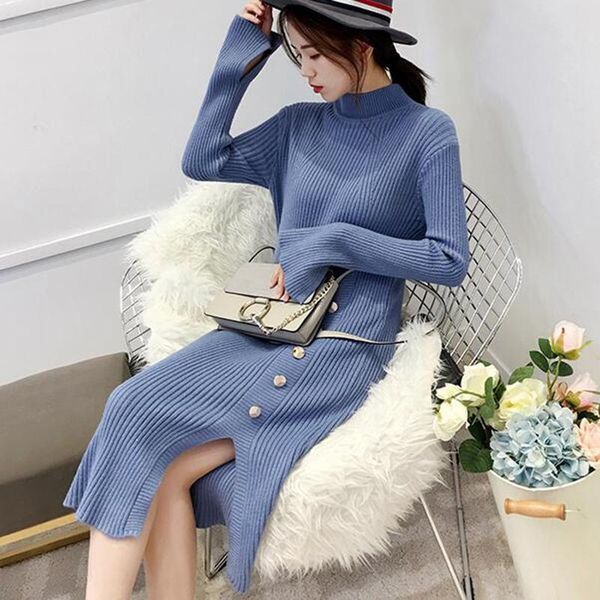 casual dresses winter turtleneck maxi dress women slim knitting long autumn black basic warm sleeve sweater lm005, Black;gray
casual dresses winter turtleneck maxi dress women slim knitting long autumn black basic warm sleeve sweater lm005, Black;gray