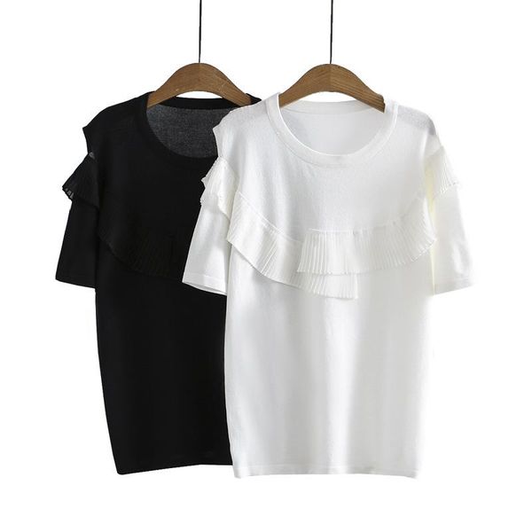 plus size t-shirt women's clothing t-shirts summer 2021 show thin loose off the shoulder ruffled ice silk knitted, Black
plus size t-shirt women's clothing t-shirts summer 2021 show thin loose off the shoulder ruffled ice silk knitted, Black