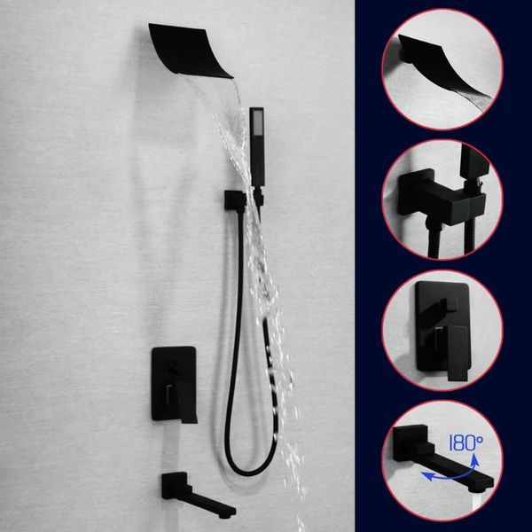 bathroom shower sets skowll waterfall faucet rain set with handheld head mixer tap black system sk-7635
bathroom shower sets skowll waterfall faucet rain set with handheld head mixer tap black system sk-7635