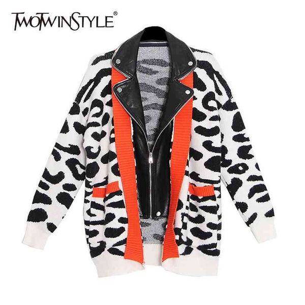 hit color loose sweater for women lapel long sleeve print leopard sweaters female fashion clothing spring 210524, White
hit color loose sweater for women lapel long sleeve print leopard sweaters female fashion clothing spring 210524, White