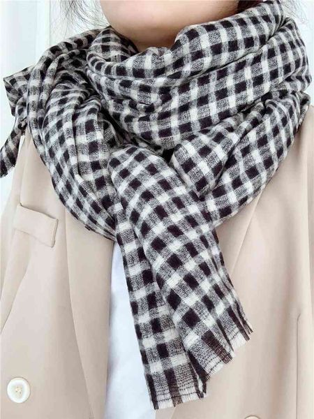 autumn winter imitation cashmere soft small lattice simple easy to wear scarf men women thickened warm student scarf shawl, Blue;gray
autumn winter imitation cashmere soft small lattice simple easy to wear scarf men women thickened warm student scarf shawl, Blue;gray