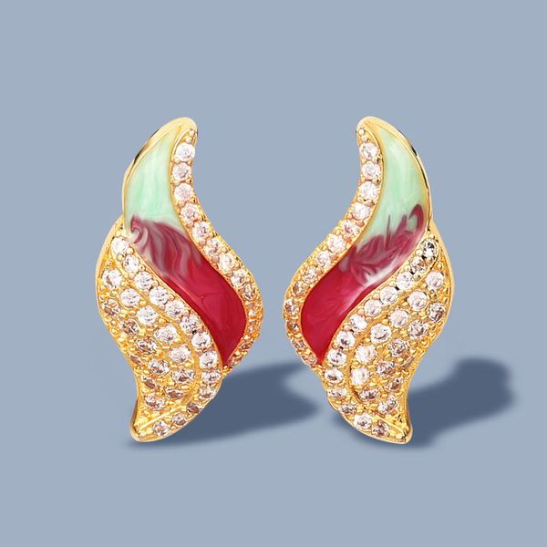 stud 2021 18k gold women's earrings colorful epoxy zircon handmade enamel wedding bridal jewelry, Golden;silver
stud 2021 18k gold women's earrings colorful epoxy zircon handmade enamel wedding bridal jewelry, Golden;silver