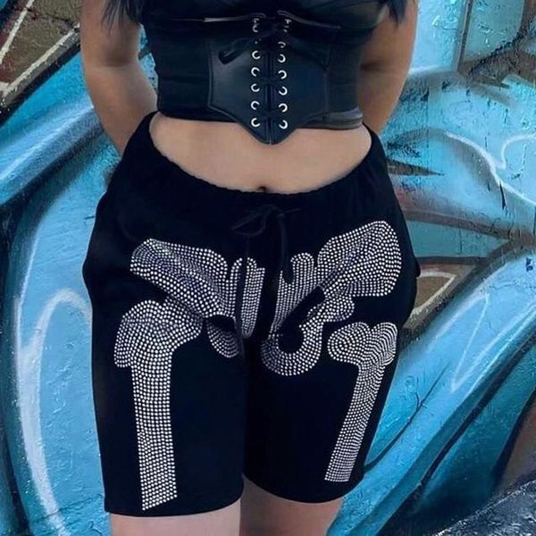 women's shorts streetwear summer casual fashion black women elastic high waist sweat short pants harajuku diamond skull print y2k, White;black
women's shorts streetwear summer casual fashion black women elastic high waist sweat short pants harajuku diamond skull print y2k, White;black