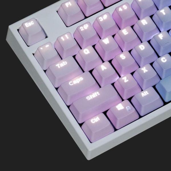 104pcs pbt backlight color matching keycaps replacement for mechanical keyboard cherry/kailh/gateron/outemu switch keyboards
104pcs pbt backlight color matching keycaps replacement for mechanical keyboard cherry/kailh/gateron/outemu switch keyboards