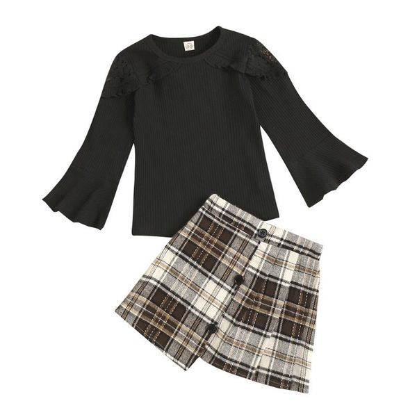 clothing sets 2022 0-6y kids girls trendy tracksuit fashion solid color o-neck flare-sleeve +button plaid cropped skirt spring clothes s, White
clothing sets 2022 0-6y kids girls trendy tracksuit fashion solid color o-neck flare-sleeve +button plaid cropped skirt spring clothes s, White