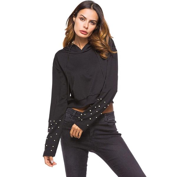 sell spring & autumn woman solid color beaded hooded long sleeve short sweatshirt women's hoodies sweatshirts, Black
sell spring & autumn woman solid color beaded hooded long sleeve short sweatshirt women's hoodies sweatshirts, Black