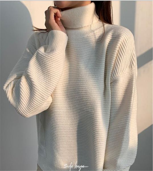 sweater high female turtlenecks pullover sleeve knitted shirt feminine style, White;black
sweater high female turtlenecks pullover sleeve knitted shirt feminine style, White;black