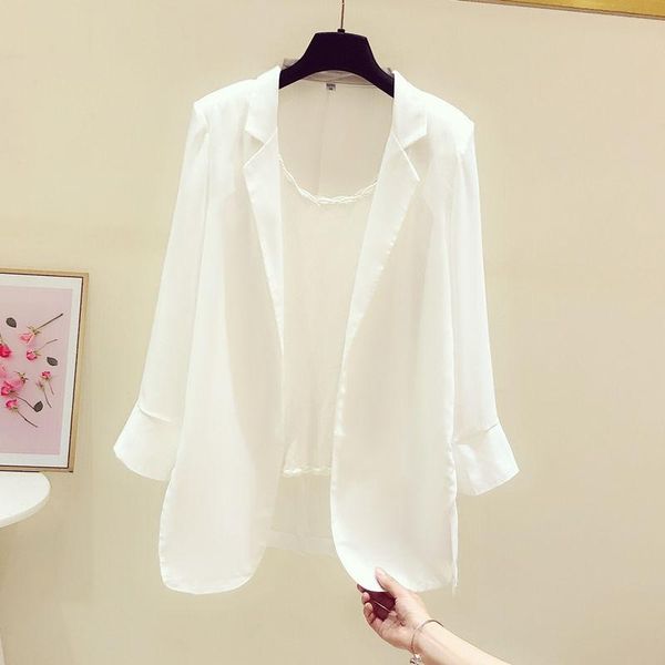womens suits blazers chiffon small suit jacket female design sense niche 2021 spring and summer thin casual sunscreen, White;black
womens suits blazers chiffon small suit jacket female design sense niche 2021 spring and summer thin casual sunscreen, White;black