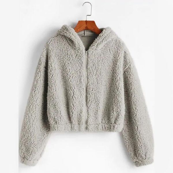 women's hoodies & sweatshirts coat faux fur fuzzy hooded jacket cropped female winter warm outwear sweat capuche, Black
women's hoodies & sweatshirts coat faux fur fuzzy hooded jacket cropped female winter warm outwear sweat capuche, Black