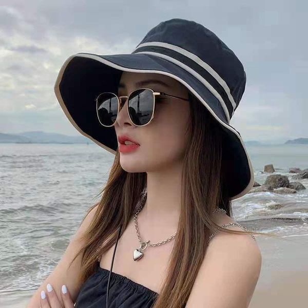 wide brim hats summer sun hat women fashion seaside beach uv protection cloth foldable, Blue;gray 
wide brim hats summer sun hat women fashion seaside beach uv protection cloth foldable, Blue;gray