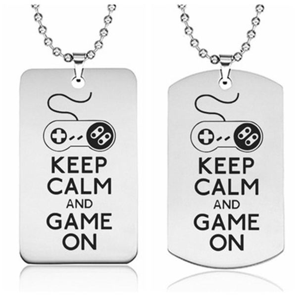 european and american accessories keep calm stainless steel game button necklace female jewelry pendant necklaces, Silver
european and american accessories keep calm stainless steel game button necklace female jewelry pendant necklaces, Silver