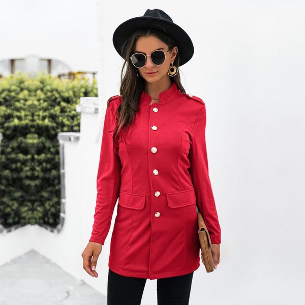 women's jackets 2021 autumn winter single breasted for women notched slim suit coat ladies solid full sleeve jacket, Black;brown
women's jackets 2021 autumn winter single breasted for women notched slim suit coat ladies solid full sleeve jacket, Black;brown