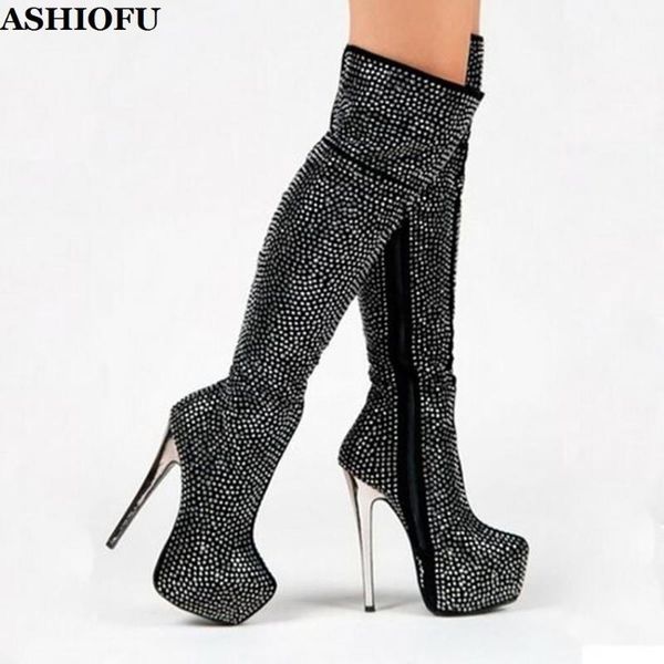 boots ashiofu handmade ladies thigh high bright party prom over knee evening fashion winter long shoes, Black
boots ashiofu handmade ladies thigh high bright party prom over knee evening fashion winter long shoes, Black