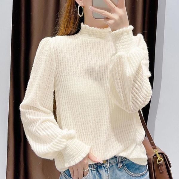 women's sweaters winter bottoming shirt autumn fashionable lace long-sleeved puff sleeves sweet knitted pullovers ladies sweater, White;black
women's sweaters winter bottoming shirt autumn fashionable lace long-sleeved puff sleeves sweet knitted pullovers ladies sweater, White;black
