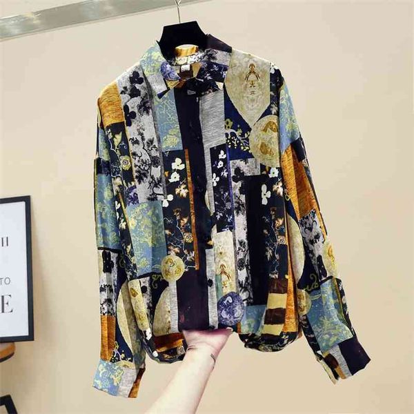spring autumn women's blouses korean style retro abstract floral bat sleeve blouse loose long chiffon gx527 210507, White
spring autumn women's blouses korean style retro abstract floral bat sleeve blouse loose long chiffon gx527 210507, White