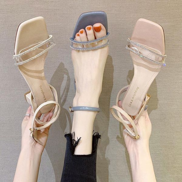woman sandals thick heel 2021 summer square head with transparent rivets european and american style women shoes casual wild, Black
woman sandals thick heel 2021 summer square head with transparent rivets european and american style women shoes casual wild, Black
