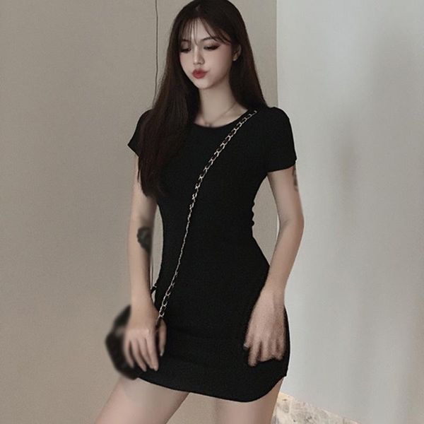 casual dresses women summer solid t shirt dress o neck short sleeve slim t-shirt, Black;gray
casual dresses women summer solid t shirt dress o neck short sleeve slim t-shirt, Black;gray