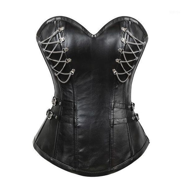 steampunk women corset waist trainer cincher black faux leather gothic overbust corselet bustier bustiers & corsets, Black;white
steampunk women corset waist trainer cincher black faux leather gothic overbust corselet bustier bustiers & corsets, Black;white