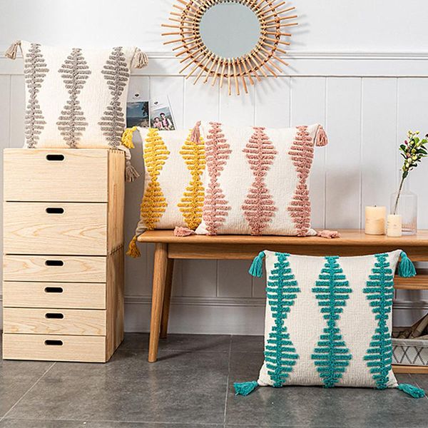 cushion/decorative pillow grey pink yellow geometric embroidery cushion cover tassels home decor 45x45cm rhombus sofa pillowcase sham
cushion/decorative pillow grey pink yellow geometric embroidery cushion cover tassels home decor 45x45cm rhombus sofa pillowcase sham