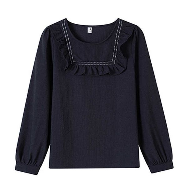 perhaps u women chic white navy blue o neck long sleeve shirt blouse ruffle winter autumn lace b0736 210529 
perhaps u women chic white navy blue o neck long sleeve shirt blouse ruffle winter autumn lace b0736 210529
