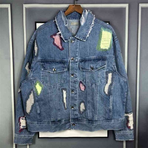 men's jackets remembering words without end denim male jacket feminine damage anguished hole blue fashion outwear coat, Black;brown
men's jackets remembering words without end denim male jacket feminine damage anguished hole blue fashion outwear coat, Black;brown