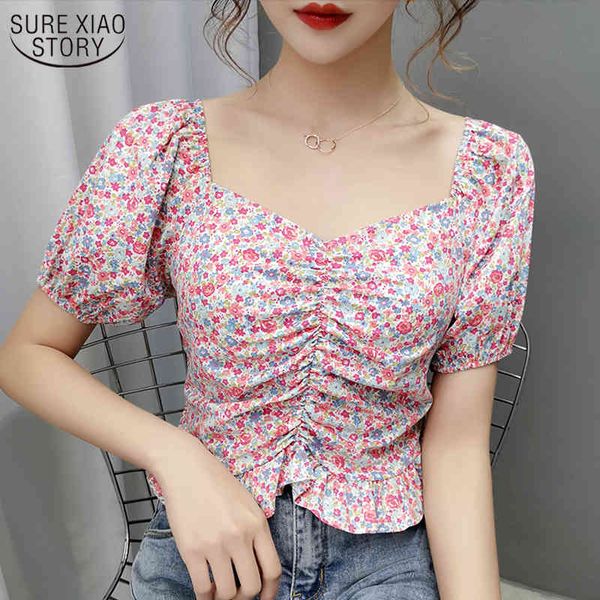 puff sleeve cotton slim blouse women ropa de mujer summer woman's shirt printed short floral square collar 9623 210508, White
puff sleeve cotton slim blouse women ropa de mujer summer woman's shirt printed short floral square collar 9623 210508, White