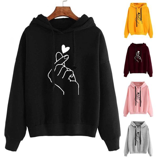 women's hoodies & sweatshirts women casual finger heart love pattern hooded fashion drawstring long sleeve female pullovers plus size, Black
women's hoodies & sweatshirts women casual finger heart love pattern hooded fashion drawstring long sleeve female pullovers plus size, Black