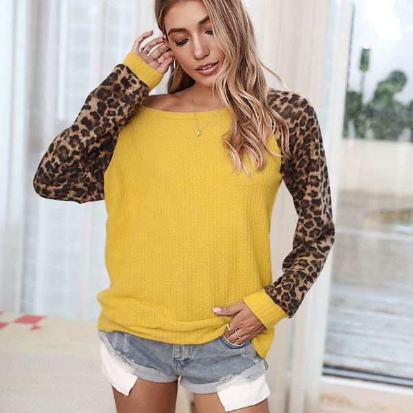 women's t-shirt women off shoulder knitted shirt long sleeve 2021 autumn ladies fashion clothing leopard patchwork casual female top, White
women's t-shirt women off shoulder knitted shirt long sleeve 2021 autumn ladies fashion clothing leopard patchwork casual female top, White